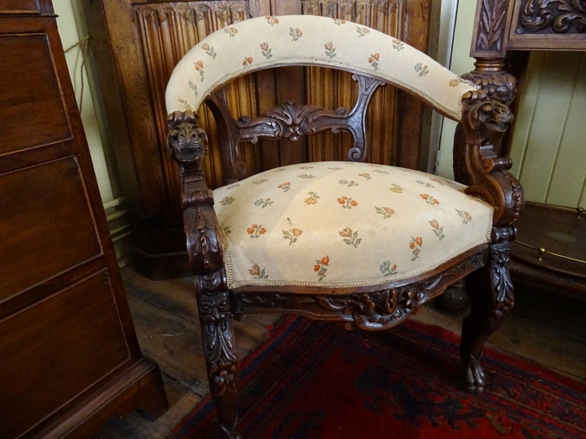 19th century Oak bow back armchair